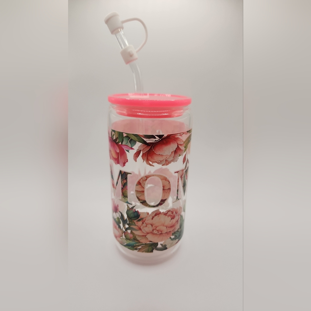 16oz Tumbler Cup (saying: MOM)